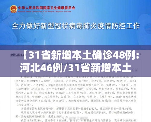 【31省新增本土确诊48例:河北46例/31省新增本土确诊124例河北81例行踪】